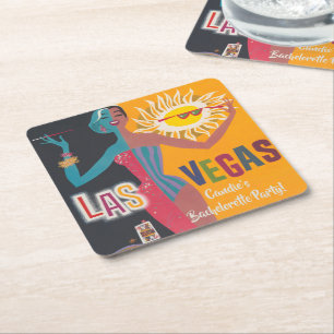 Vintag Las Vegas Bachelorette Weekend Party Rechteckiger Pappuntersetzer