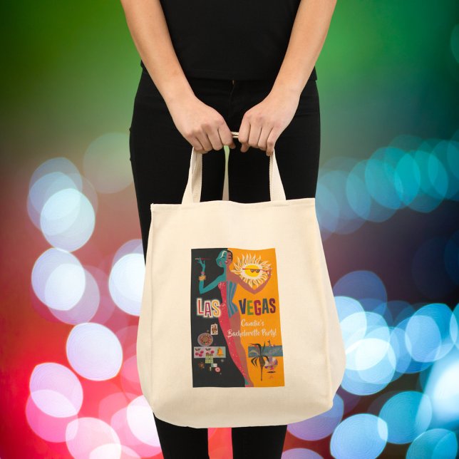 Vintag Las Vegas Bachelorette Weekend Party Tragetasche (Retro Bachelorette Party Las Vegas Tote Bag! A fun way to give your friends a weekend of goodies!)