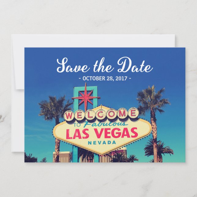 Vintag Las Vegas Foto - Save the Date Hochzeit (Vorderseite)