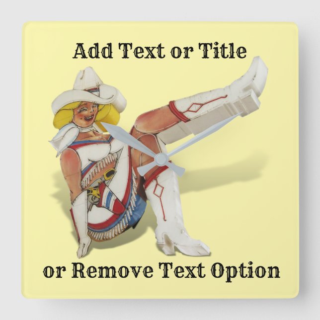 Vintag Las Vegas Gal Quadratische Wanduhr (Vorderseite)