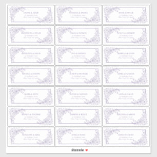 Vintag Lavendel Floral Line Art Guest Address Aufkleber