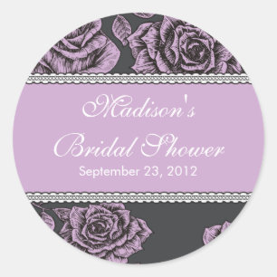 Vintag Lavendel Rose Brautparty Aufkleber