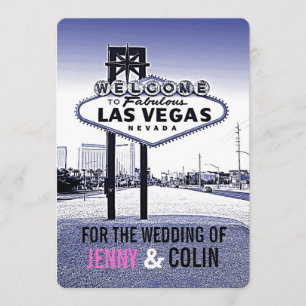 Vintag Lavender Blue Las Vegas Wedding lädt ein Einladung