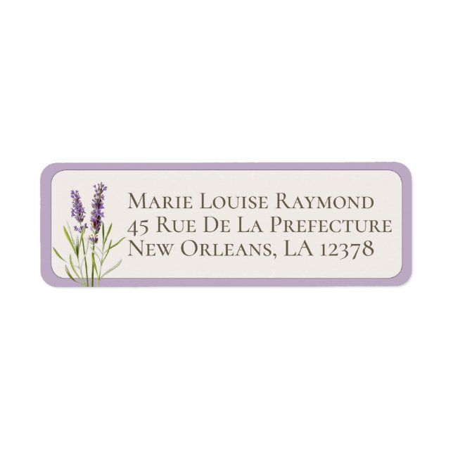 Vintag Lavender Blume Custom Rücksendeadresse Labe (Vorne)