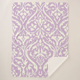 Vintag Lavender Damask Cosy Sherpadecke