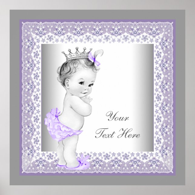 Vintag Lavender Lila Baby Girl Princess Poster (Vorne)