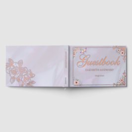 Vintag Lavender Peony Wedding Foil Guestbook Gästebuch