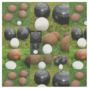 Vintag Lawn Bowls Foto Collage, Stoff