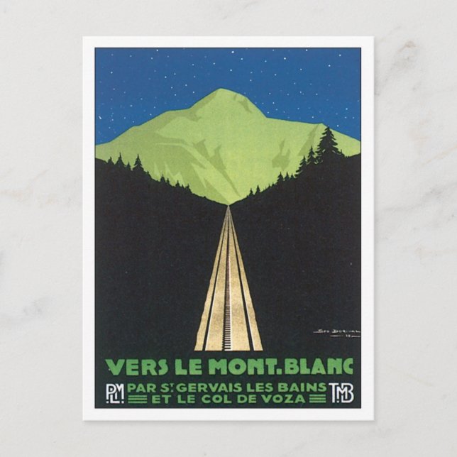 Vintag Le Mont Blanc Frankreich Postkarte (Vorderseite)