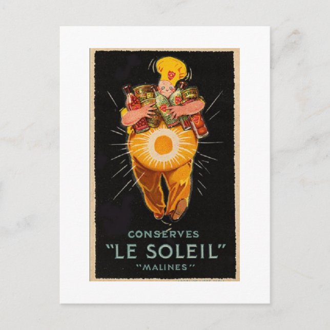 Vintag Le Soleil Postcard Postkarte (Vorderseite)
