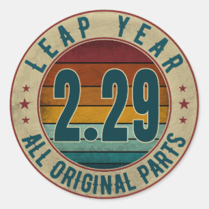 Vintag Leap Year 29. Februar Alle Originalteile Runder Aufkleber