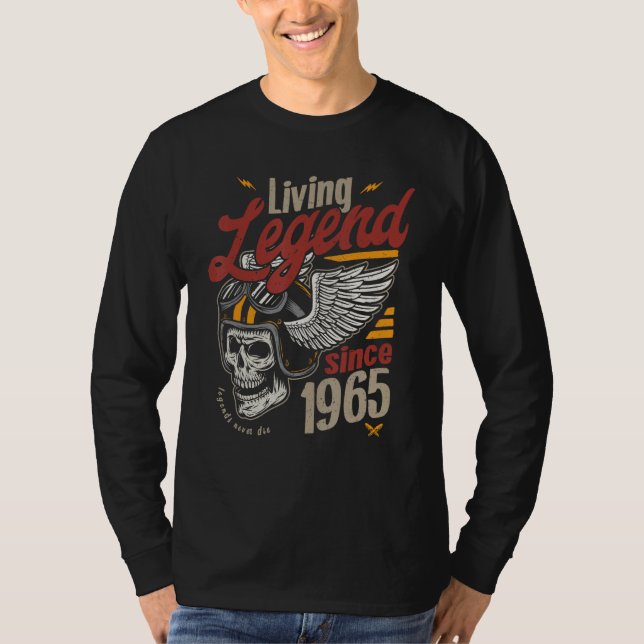 Vintag lebende Legende Geburtstag seit 1965 T-Shirt (Vorderseite)