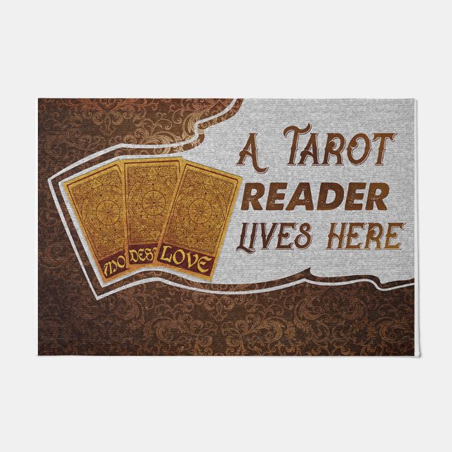 Vintag lebt hier ein Tarot-Leser Fußmatte (Vorderseite)