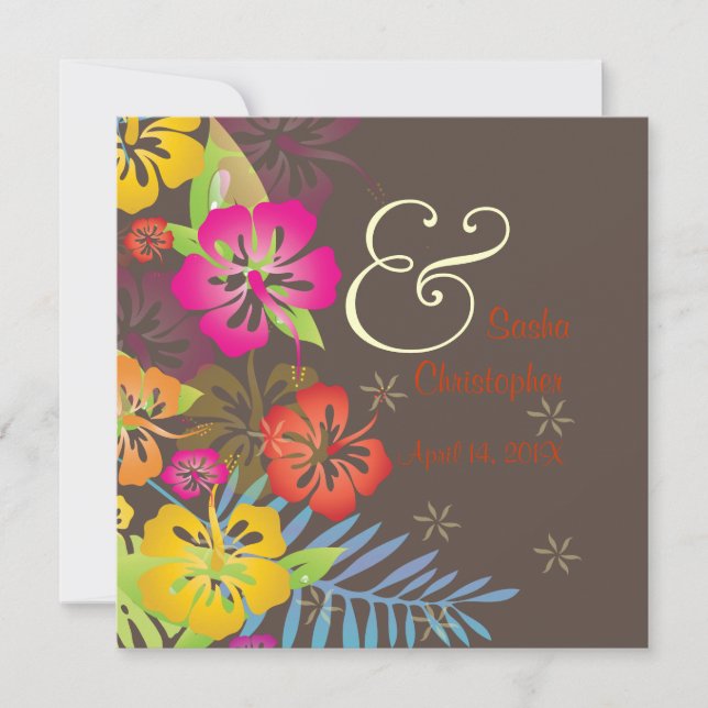 Vintag/Leis/Luau/HibiscusEinladung Hochzeit Einladung (Vorderseite)