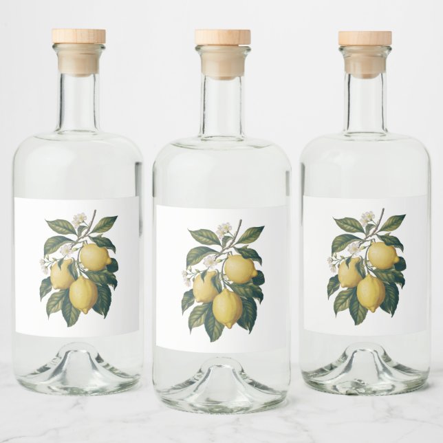 Vintag Lemon Alkoholflaschenetikett (Flaschen)