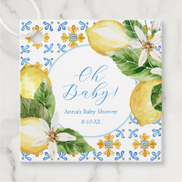 Vintag Lemon Baby Showdusche Gevor Square Sticker Geschenkanhänger