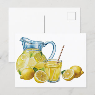Vintag Lemon Botanisches Obst Postkarte