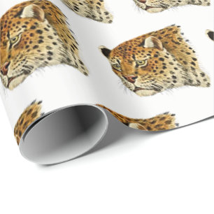 Vintag Leopard Cheetah Gepunktet Cat Head Geschenkpapier