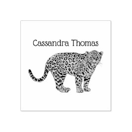 Vintag Leopard Cheetah Gepunktete Katze Zeichnend Gummistempel