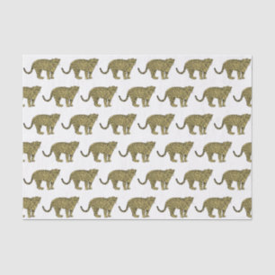 Vintag Leopard Cheetah Gepunktete Katze Zeichnend Seidenpapier