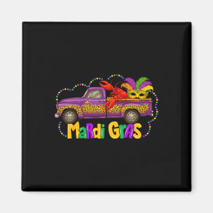 Vintag Leopard Truck Crawfish Jester Beads Funny Magnet