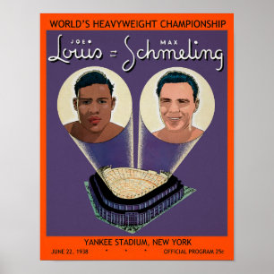 Vintag Lewis gegen Schmeling Programm Cover Poster