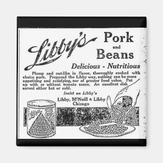 Vintag Libby's Pork & Beans Advertisement Magnet