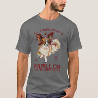 Vintag Liebe mein Papillon Hund und wie vielleicht T-Shirt