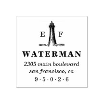 Vintag Lighthouse Monogram-Rücksendeadresse