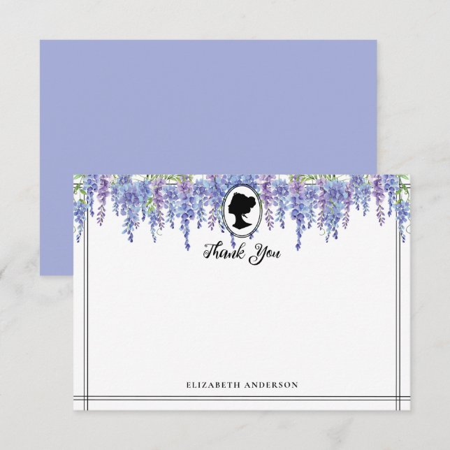 Vintag Lila Florals Bridgerton Brautparty Dankeskarte (Vorne/Hinten)