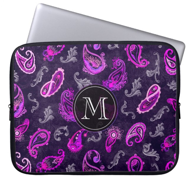 Vintag Lila Paisley Laptopschutzhülle (Vorderseite)