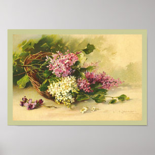 Vintag Lilac Basket von Catherine Klein Print Poster