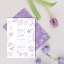 Vintag Lilac Lavender Floral Script Brautparty