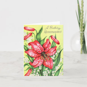 Vintag Lily Birthday Card Karte