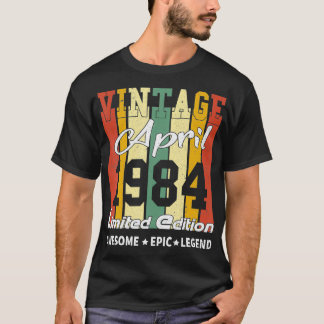 Vintag Limited Edition Geburtstagsdekoration April T-Shirt