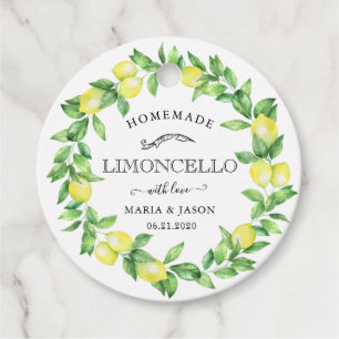 Vintag Limoncello Lemon Wreath Produkt Tag Geschenkanhänger