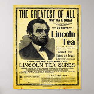 Vintag Lincoln Herbal Remedy Tee Print Poster