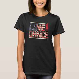 Vintag Line Dance USA Flag Dance Country Line Dan T-Shirt