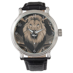 Vintag Lion Portrait Armbanduhr