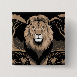 Vintag Lion Portrait Button
