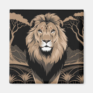 Vintag Lion Portrait Magnet