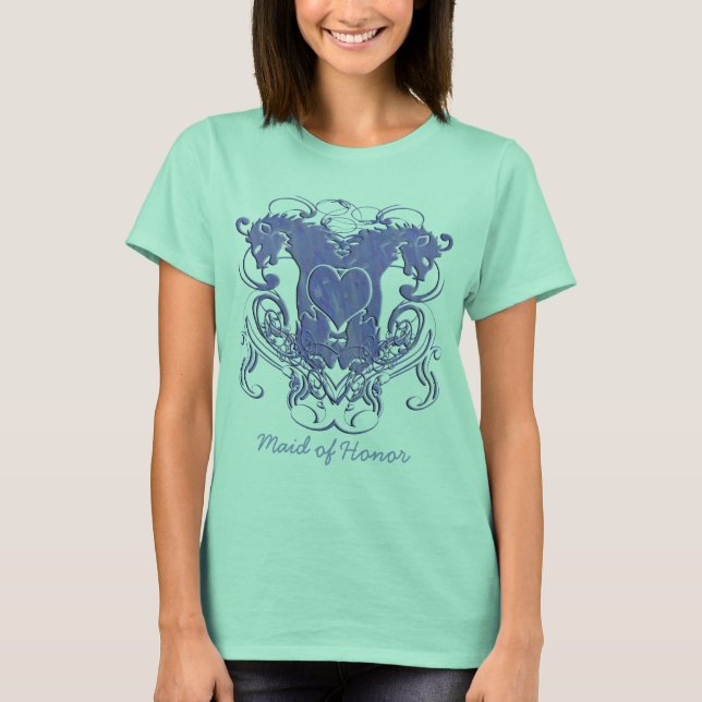 Vintag Lion Renaissance Wedding Monogram Tunic T-Shirt (Vorderseite)
