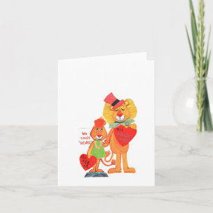 Vintag Lions Valentine Karte