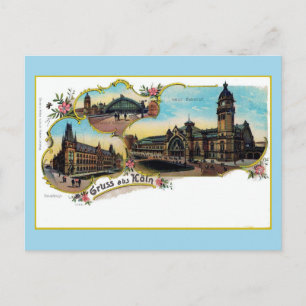 Vintag Litho Gruess aus Köeln Postkarte
