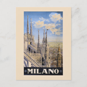 Vintag Litho Travel und Mailand Italien Postkarte