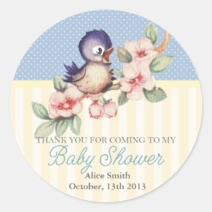 Vintag Little Bird Baby Dusche Personalisiert Gefa Runder Aufkleber