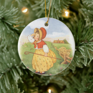 Vintag Little Bo Peep Mutter Gänse Kinderzimmer Rh Keramik Ornament