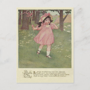 Vintag Little Bo Peep Postkarte