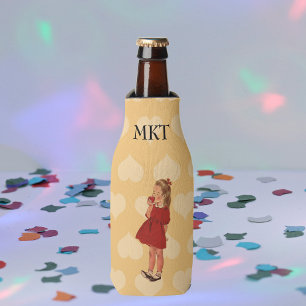 Vintag Little Girl Red Dress Apple Flaschenkühler