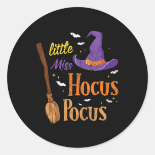Vintag Little Miss Hocuss Pocuss Halloween Hexe Runder Aufkleber